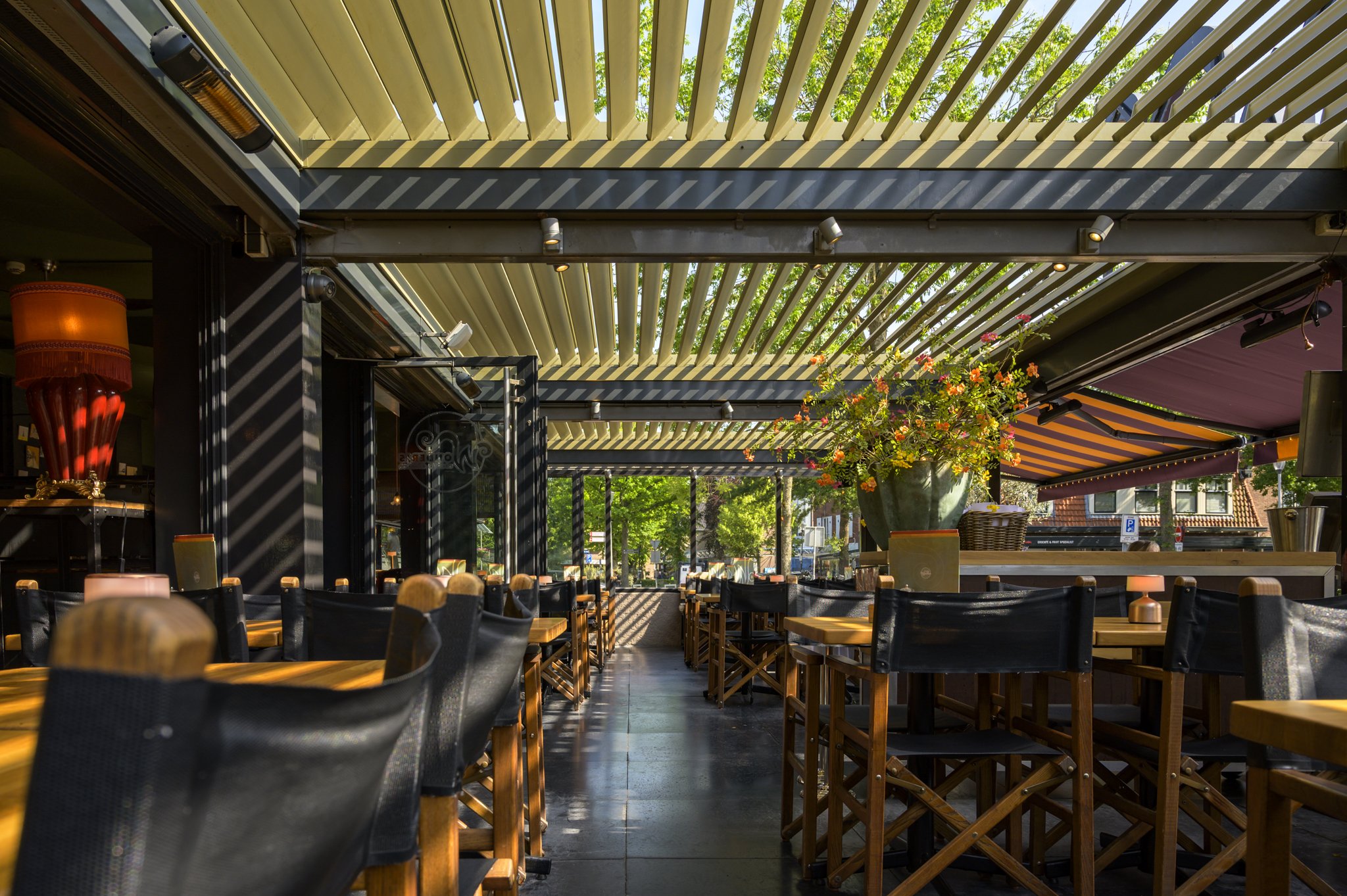 Lamellen dak inschuifbaar horeca terras