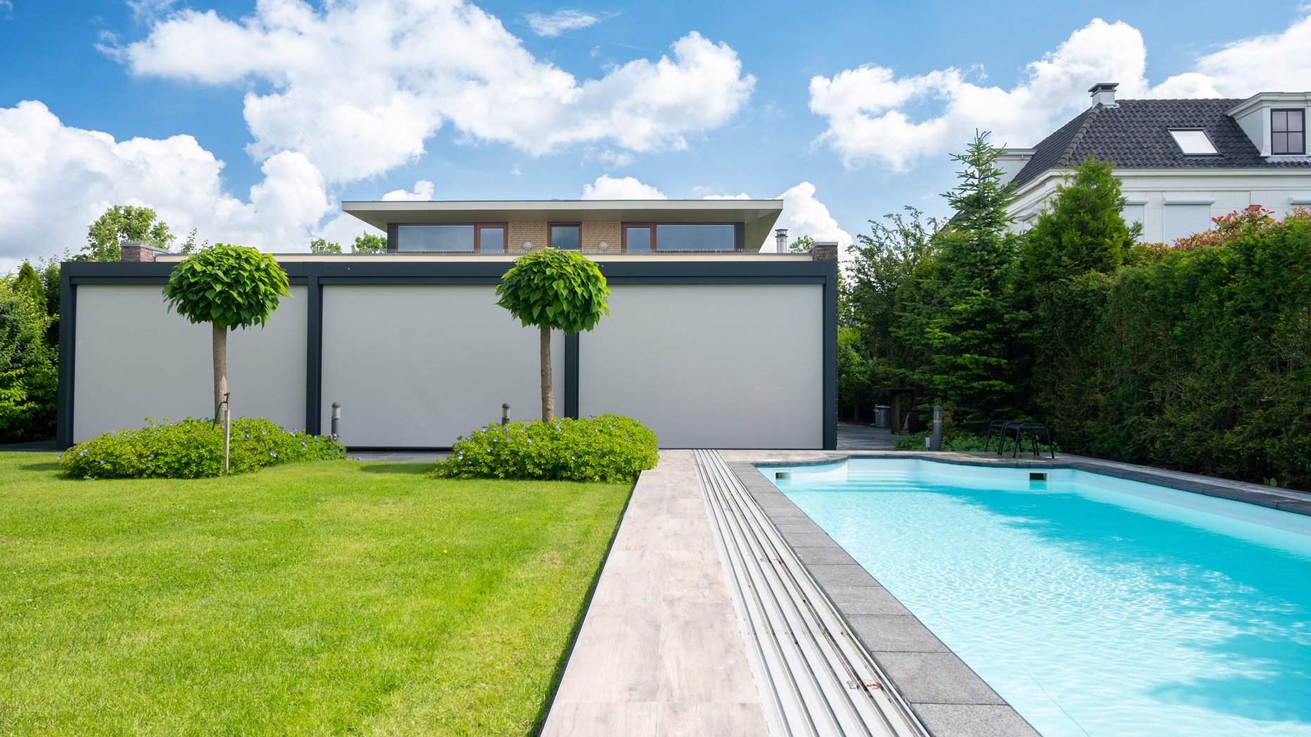 rits-screens in terrasoverkapping CORNELS