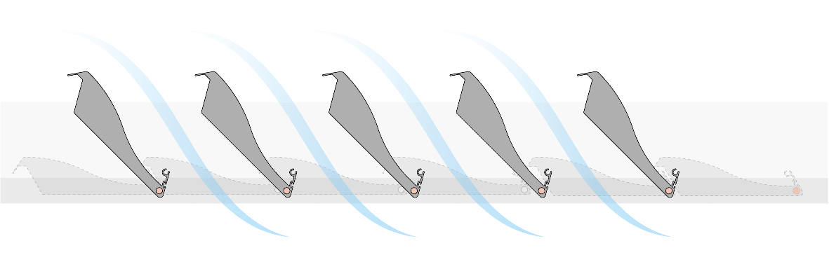 Tilted louvres